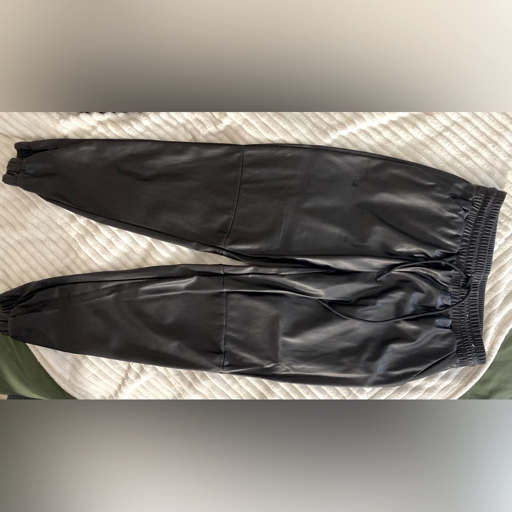 Leather joggers